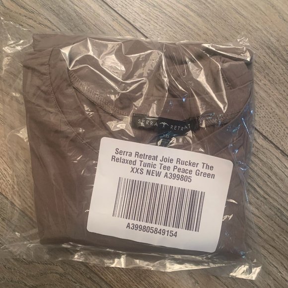 NWT SERRA RETREAT BY JOIE RUCKER THE‎ RELAXED TUNIC TEE PEACE GREEN XXS - Picture 7 of 9